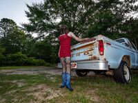Jon Scarecrow Big Fake tits Crossdresser in Snug Plaid Dress: 34 Nude Pics