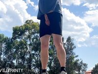 Straight guy playing outdoor basketball dick out in public: 21 Nude Pics