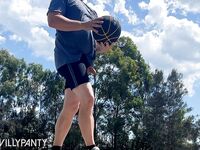 Straight guy playing outdoor basketball dick out in public: 21 Nude Pics