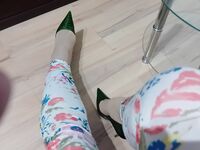 Crossdresser In Sexy Green Casadei Pointed Toe High Heels: 20 Nude Pics
