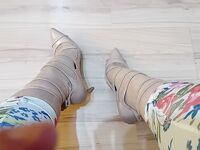 Crossdresser In Sexy Leather Strappy Pointed Toe High Heels: 15 Nude Pics