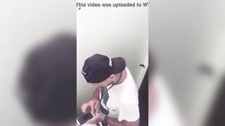 Cumming in the public bathroom