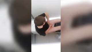 Twink jerks off in the stall