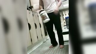 Gorgeous hunk strips in the locker room