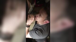 French dude sucking two horny straight guys.