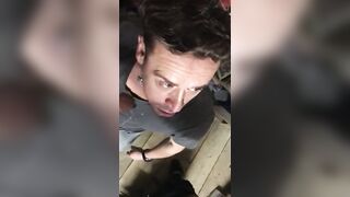 French dude sucking two horny straight guys.