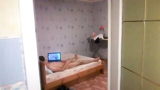 Caught my friend jerking off while watching porn
