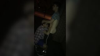 Hot Jock gets public blowjob from cute latin guy