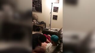 Straight white thug getting sucked