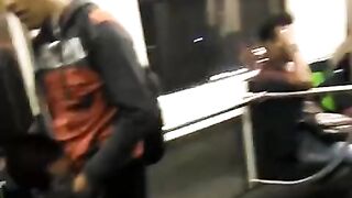 A quickie in the subway blowing cock
