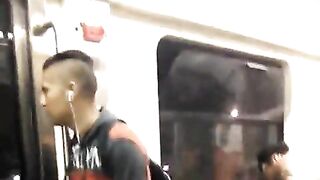 A quickie in the subway blowing cock