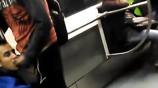 A quickie in the subway blowing cock