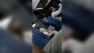 Horse hung dude caught stroking on the bus