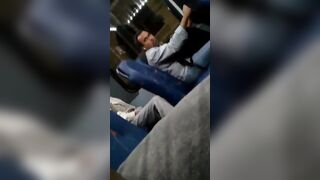 Horse hung dude caught stroking on the bus