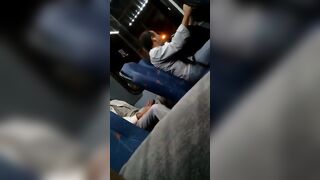 Horse hung dude caught stroking on the bus