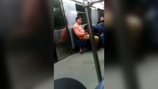 Caught dude sucking cock on the subway