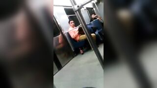 Caught dude sucking cock on the subway