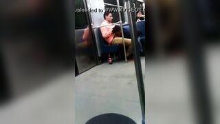 Caught dude sucking cock on the subway