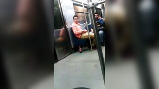 Caught dude sucking cock on the subway