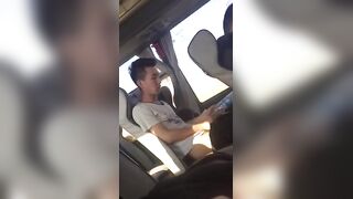 Guy jerking off on public bus and cumming in water bottle