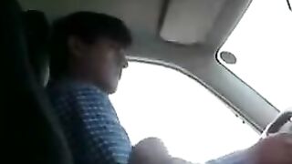 Jerking In Public: Taxi Ride