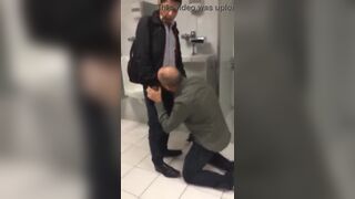 drunk old men sucking cock in the bar bathroom