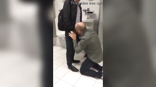 drunk old men sucking cock in the bar bathroom