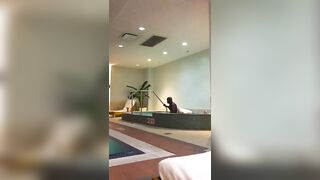 Football Player coming out of Jacuzzi hard