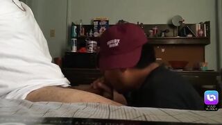 Straight latin neighbor comes back for a sloppy blowjob