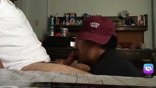 Straight latin neighbor comes back for a sloppy blowjob