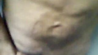 horny grandfather is jerking off in a public bathroom in front of me