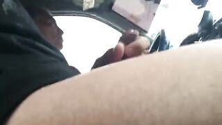Caught Cumming next to the taxi driver in the morning