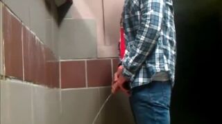big cock spied on while pissing