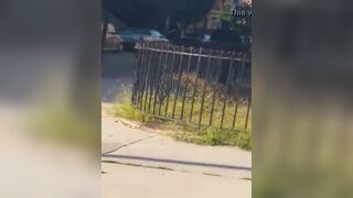 caught pervert thug jerking off in public