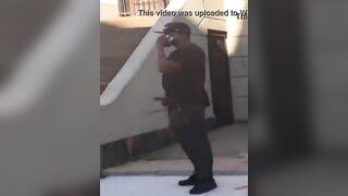 caught pervert thug jerking off in public