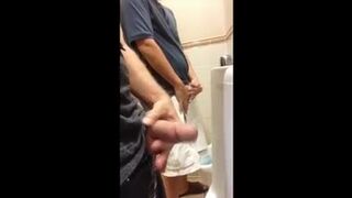 Public Urinal Jack Off Almost Caught