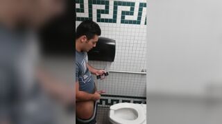 I got caught Spying young Latino jerking off in public toilet