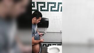 I got caught Spying young Latino jerking off in public toilet