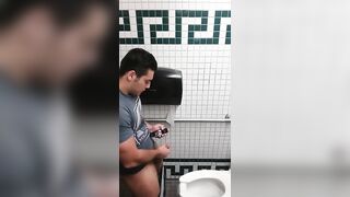 I got caught Spying young Latino jerking off in public toilet