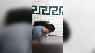 I got caught Spying young Latino jerking off in public toilet
