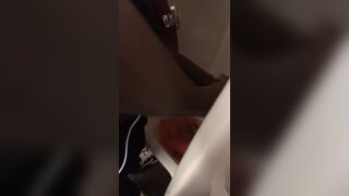 student caught in the bathroom masturbating his huge black cock