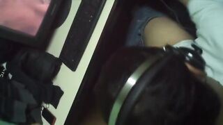 caught young dude beating his cock in a cyber cafe