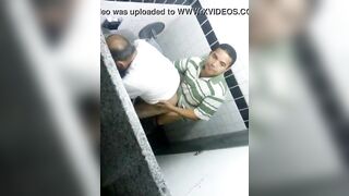 Caught man fucking grandpa in public restroom