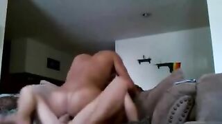 Hidden cam Interracial couch fuck