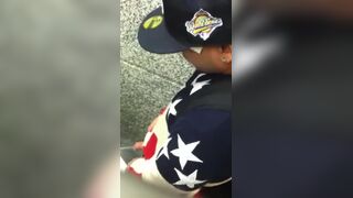 Spying hot cholo on toilet