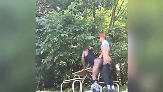 some Hot dudes outside fucking in the park