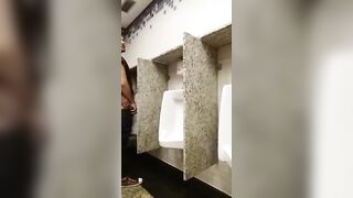 Cruising for sex and breeding a slul at a urinal while being watched