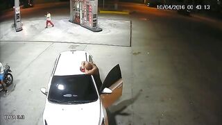 drunk police at the service station give him a blowjob in the car