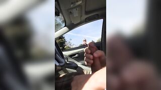 jerking off in car while older man watches