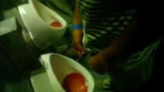 Spying in the public bathroom